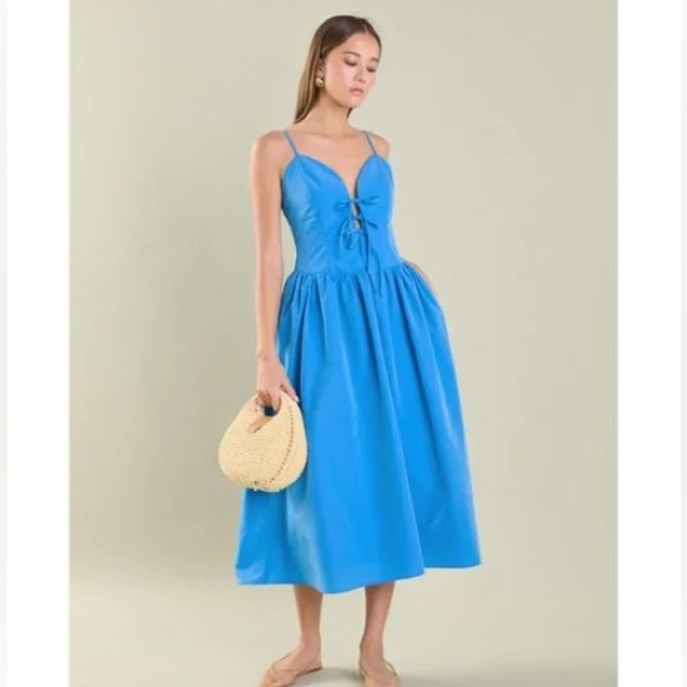 NWT! Anthropologie Endless Rose Sleeveless Tie-Front Midi Dress - Size Small 🎢